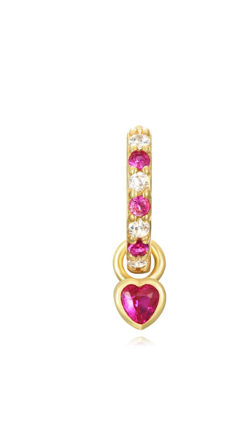 Le Marshand®  -  Joyería en plata 925, chapado en Oro 24K - Arito Petit Corazón (Rosa) - Diseños propios - Brazaletes, pulseras, collares y pendientes - Joyería online - Mallorca