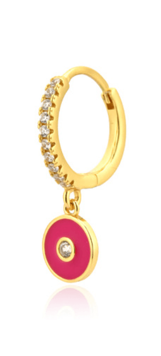 Le Marshand®  -  Joyería en plata 925, chapado en Oro 24K - Arito Disco Rosa - Diseños propios - Brazaletes, pulseras, collares y pendientes - Joyería online - Mallorca