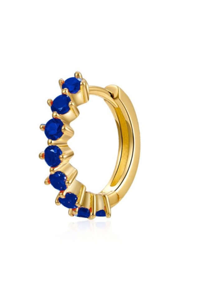Le Marshand®  -  Joyería en plata 925, chapado en Oro 24K - Arito Circulitos Azul - Diseños propios - Brazaletes, pulseras, collares y pendientes - Joyería online - Mallorca