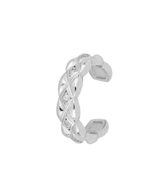 Le Marshand®  -  Joyería en plata 925, chapado en Oro 24K - Cuff Circonitas Chanel (Plata) - Diseños propios - Brazaletes, pulseras, collares y pendientes - Joyería online - Mallorca