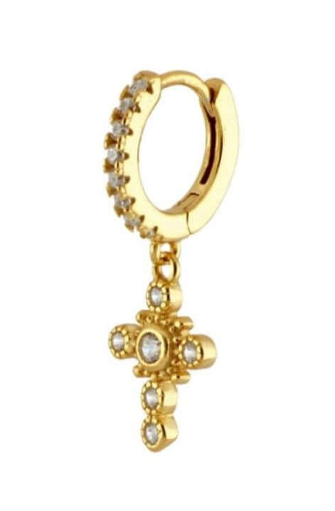 Le Marshand®  -  Joyería en plata 925, chapado en Oro 24K - Arito Cruz circonitas - Diseños propios - Brazaletes, pulseras, collares y pendientes - Joyería online - Mallorca