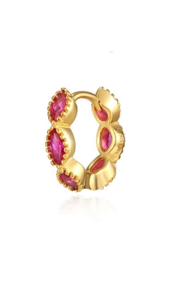 Le Marshand®  -  Joyería en plata 925, chapado en Oro 24K - Arito Drops Rosa - Diseños propios - Brazaletes, pulseras, collares y pendientes - Joyería online - Mallorca