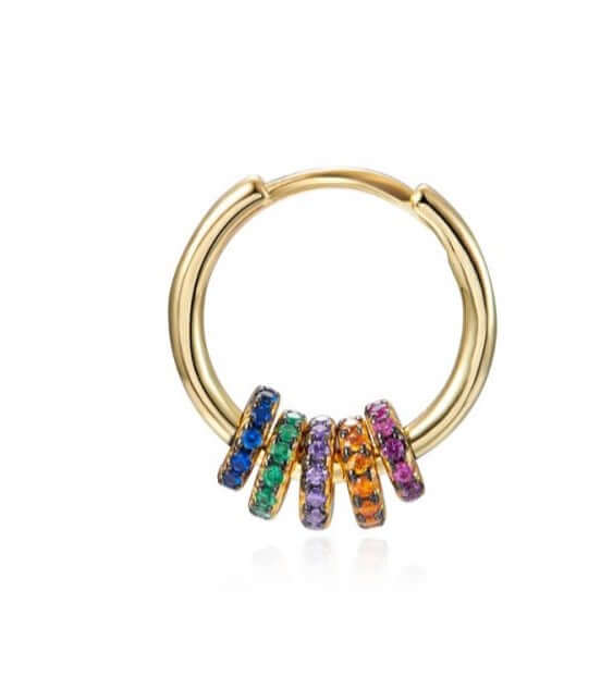 Le Marshand®  -  Joyería en plata 925, chapado en Oro 24K - Arito Lux Donuts Colorines - Diseños propios - Brazaletes, pulseras, collares y pendientes - Joyería online - Mallorca