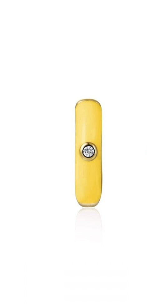 Le Marshand®  -  Joyería en plata 925, chapado en Oro 24K - Arito Esmaltado Amarillo - Diseños propios - Brazaletes, pulseras, collares y pendientes - Joyería online - Mallorca