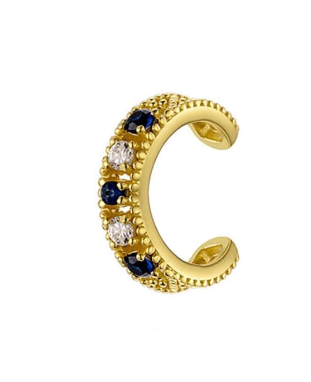 Le Marshand®  -  Joyería en plata 925, chapado en Oro 24K - Cuff circonitas blanc blue - Diseños propios - Brazaletes, pulseras, collares y pendientes - Joyería online - Mallorca