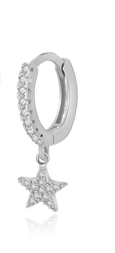 Le Marshand®  -  Joyería en plata 925, chapado en Oro 24K - Arito Circ Estrella (Plata) - Diseños propios - Brazaletes, pulseras, collares y pendientes - Joyería online - Mallorca
