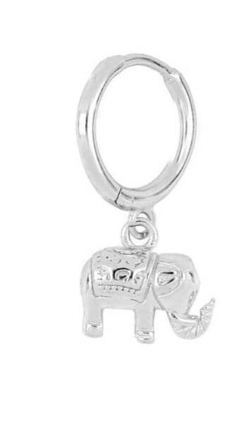 Le Marshand®  -  Joyería en plata 925, chapado en Oro 24K - Arito Elefante India (Plata) - Diseños propios - Brazaletes, pulseras, collares y pendientes - Joyería online - Mallorca