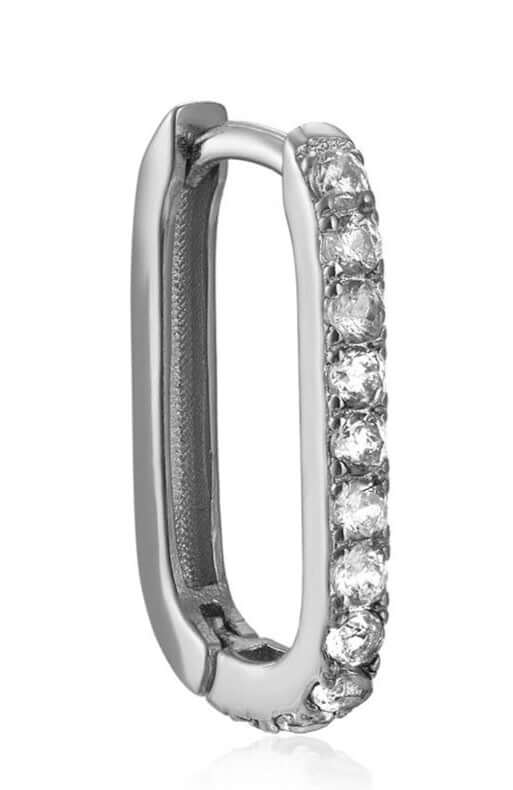 Le Marshand®  -  Joyería en plata 925, chapado en Oro 24K - Arito Uno Circonitas (Plata) - Diseños propios - Brazaletes, pulseras, collares y pendientes - Joyería online - Mallorca