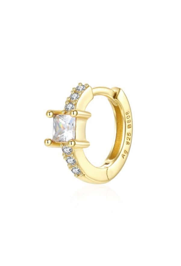 Le Marshand®  -  Joyería en plata 925, chapado en Oro 24K - Arito Solitario Blanco - Diseños propios - Brazaletes, pulseras, collares y pendientes - Joyería online - Mallorca