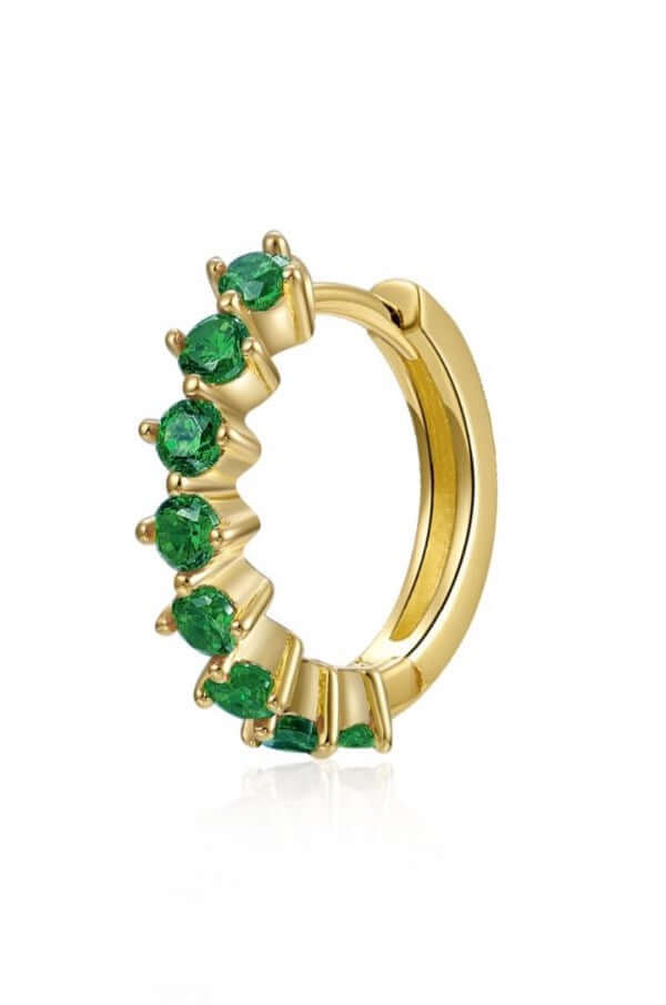 Le Marshand®  -  Joyería en plata 925, chapado en Oro 24K - Arito Circulitos verde - Diseños propios - Brazaletes, pulseras, collares y pendientes - Joyería online - Mallorca