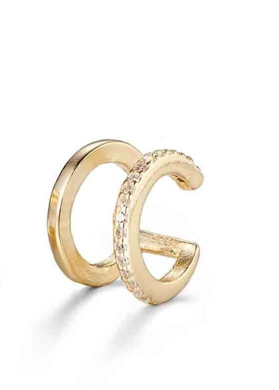 Le Marshand®  -  Joyería en plata 925, chapado en Oro 24K - Cuff Circonitas Doble - Diseños propios - Brazaletes, pulseras, collares y pendientes - Joyería online - Mallorca
