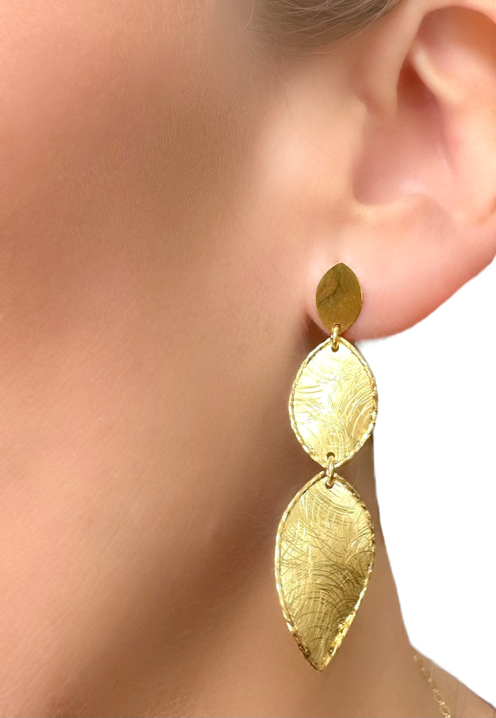 Le Marshand®  -  Joyería en plata 925, chapado en Oro 24K - Pendientes Otoño Large (Plata bañada en oro 18k) - Diseños propios - Brazaletes, pulseras, collares y pendientes - Joyería online - Mallorca