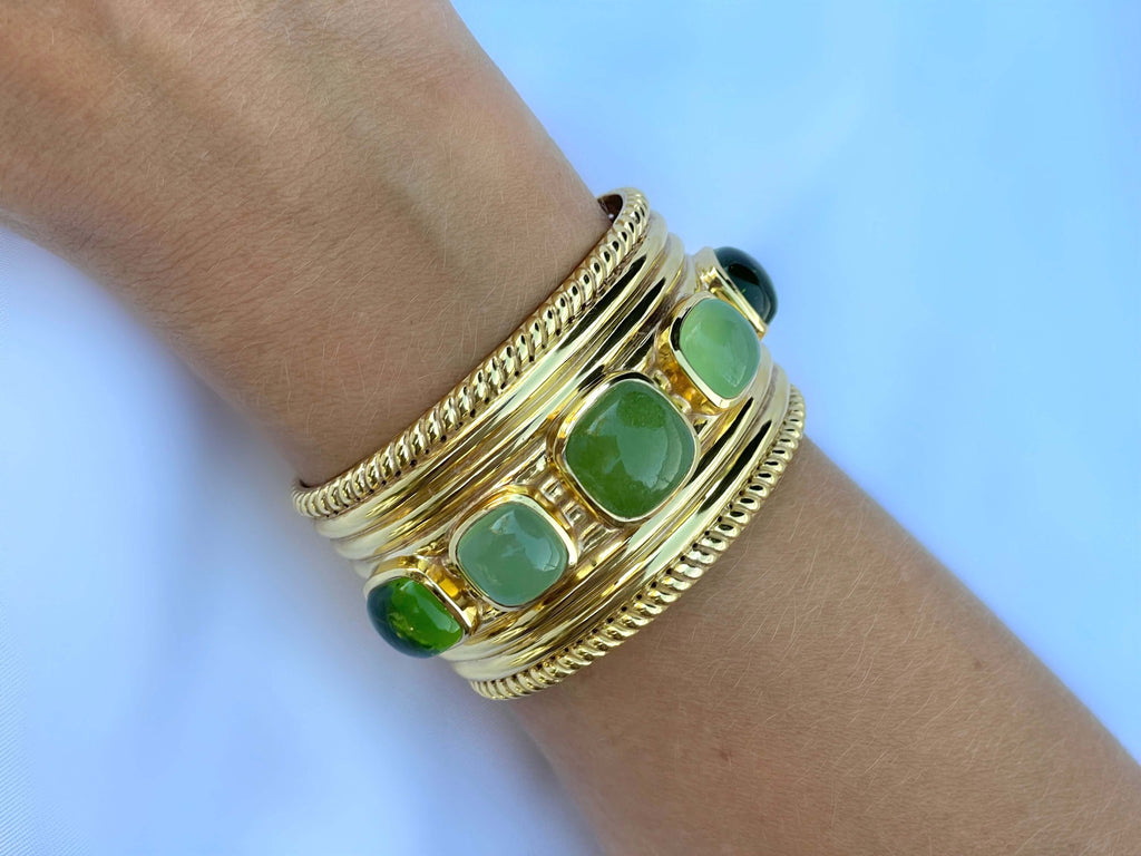 Le Marshand®  -  Joyería en plata 925, chapado en Oro 24K - Brazalete Athenea Green - Diseños propios - Brazaletes, pulseras, collares y pendientes - Joyería online - Mallorca
