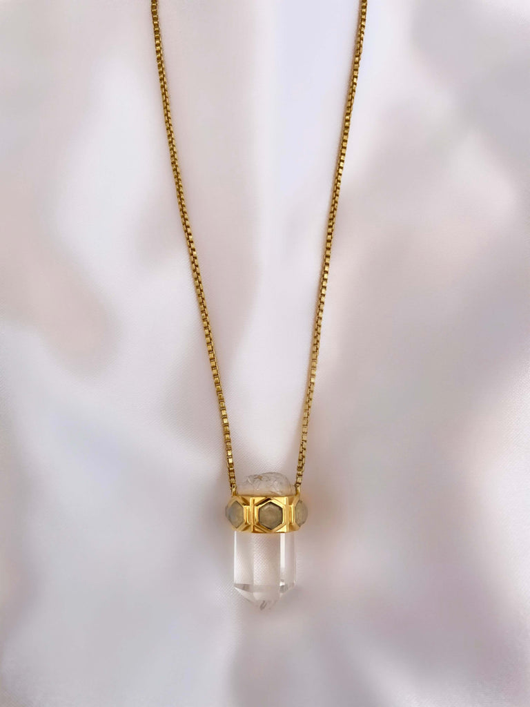 Le Marshand®  -  Joyería en plata 925, chapado en Oro 24K - Collar Moon Quartz - Diseños propios - Brazaletes, pulseras, collares y pendientes - Joyería online - Mallorca