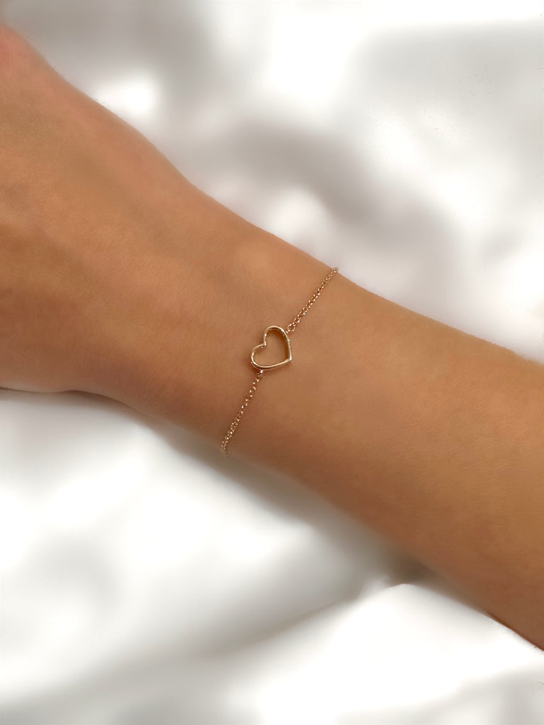 Le Marshand®  -  Joyería en plata 925, chapado en Oro 24K - Pulsera Thin Corazón vacio - Diseños propios - Brazaletes, pulseras, collares y pendientes - Joyería online - Mallorca