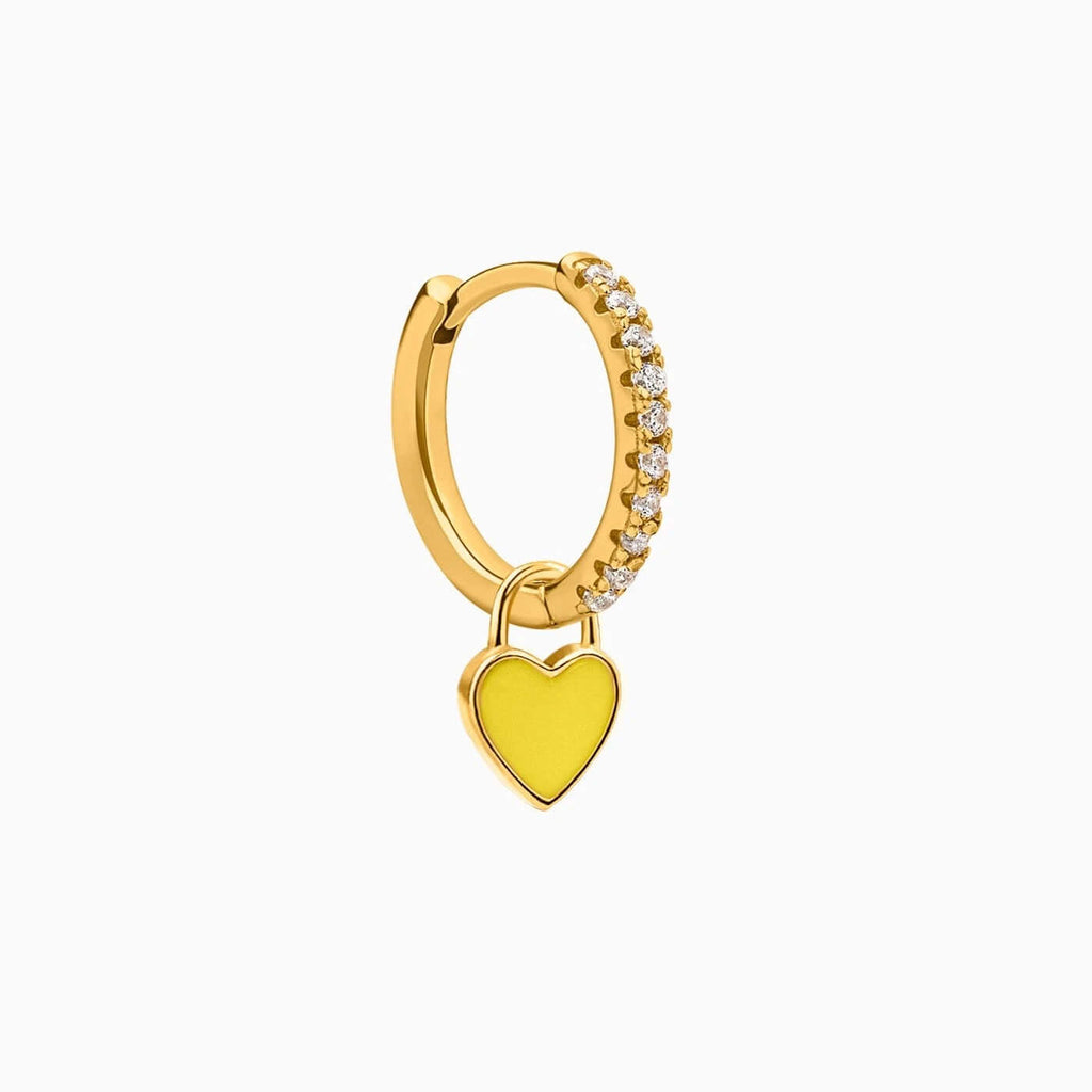 Le Marshand®  -  Joyería en plata 925, chapado en Oro 24K - Arito Corazón amarillo - Diseños propios - Brazaletes, pulseras, collares y pendientes - Joyería online - Mallorca