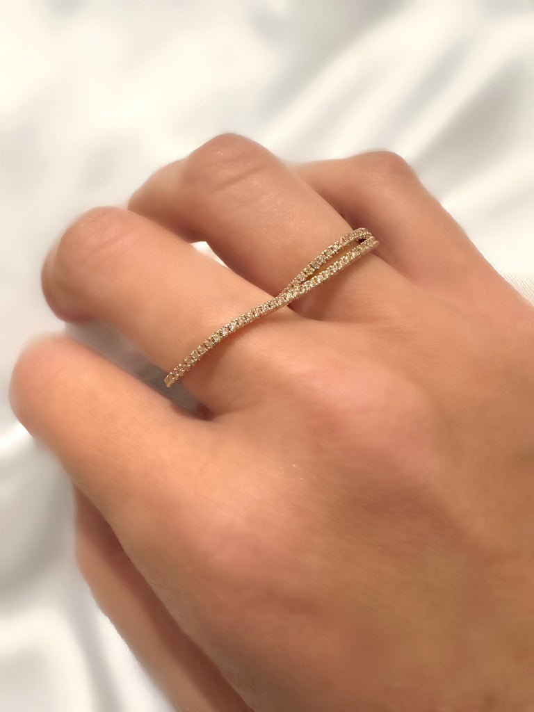Le Marshand®  -  Joyería en plata 925, chapado en Oro 24K - Alianza circonitas doble (Oro) - Diseños propios - Brazaletes, pulseras, collares y pendientes - Joyería online - Mallorca