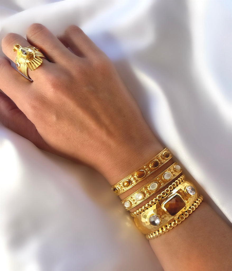Le Marshand®  -  Joyería en plata 925, chapado en Oro 24K - Anillo Circ Aguila - Diseños propios - Brazaletes, pulseras, collares y pendientes - Joyería online - Mallorca
