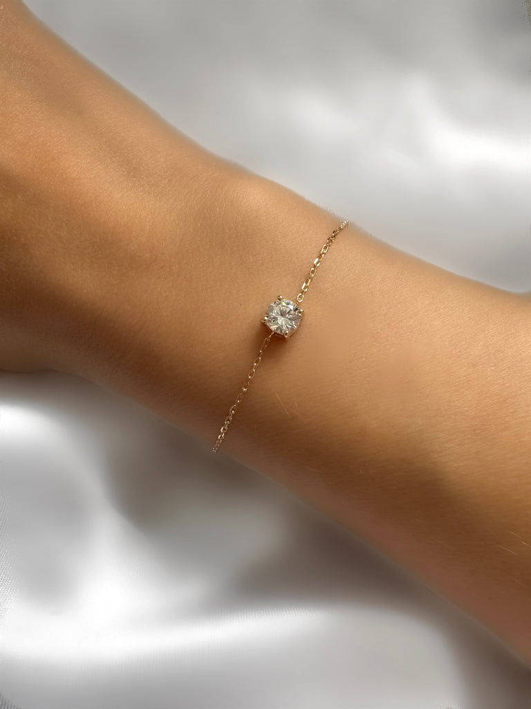 Le Marshand®  -  Joyería en plata 925, chapado en Oro 24K - Pulsera Solitario engarzado 6 - Diseños propios - Brazaletes, pulseras, collares y pendientes - Joyería online - Mallorca