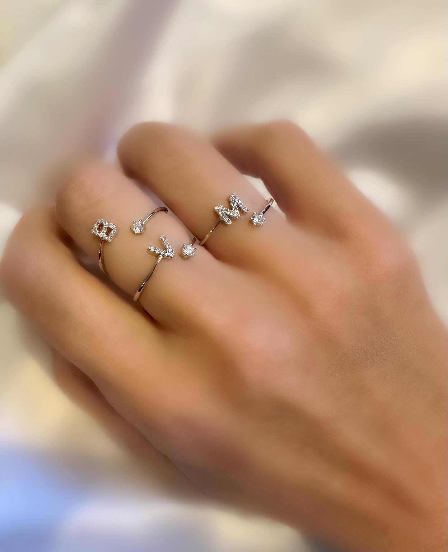 Women Girls Initial Letter Rings Silver Adjustable Alphabet Ring Gift |  Fruugo TR