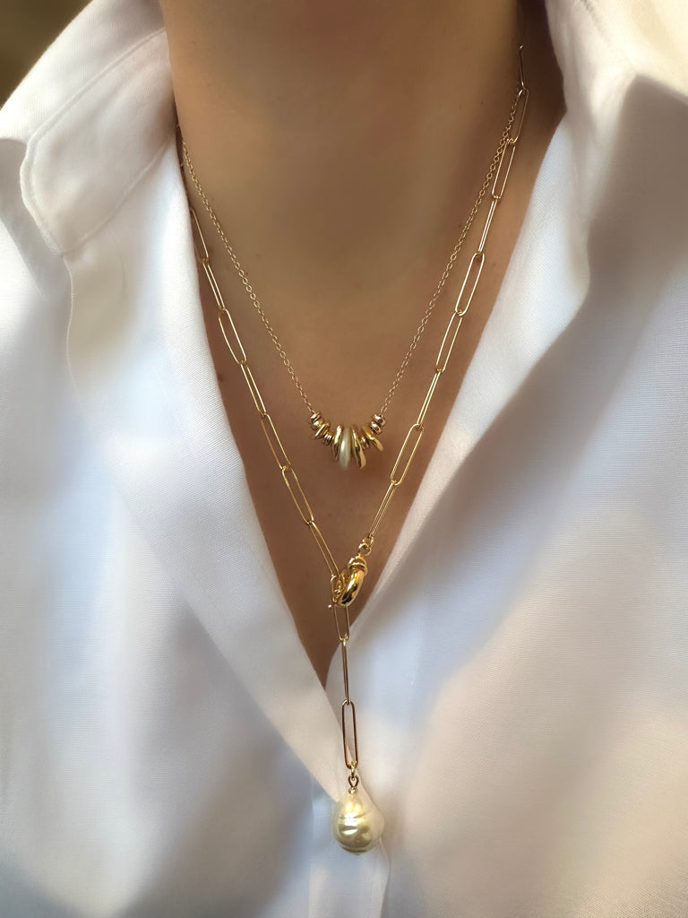 Le Marshand®  -  Joyería en plata 925, chapado en Oro 24K - Collar Hematite y Perla - Diseños propios - Brazaletes, pulseras, collares y pendientes - Joyería online - Mallorca