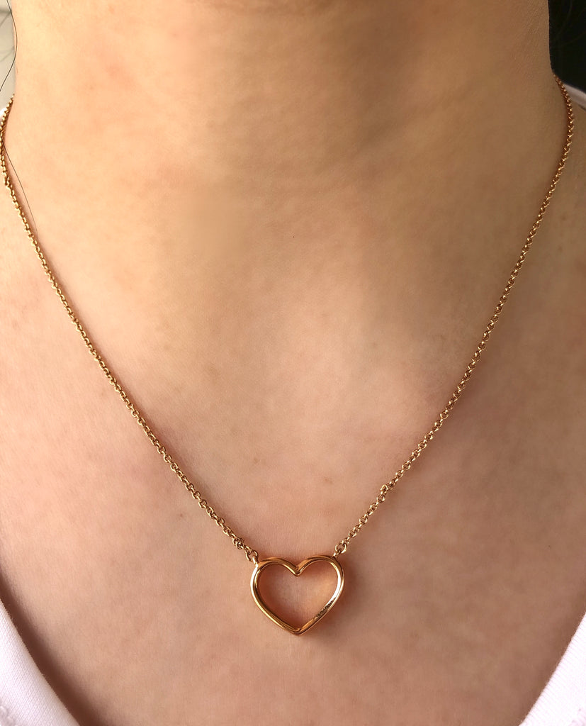 Le Marshand®  -  Joyería en plata 925, chapado en Oro 24K - Collar Corazón vacío - Diseños propios - Brazaletes, pulseras, collares y pendientes - Joyería online - Mallorca