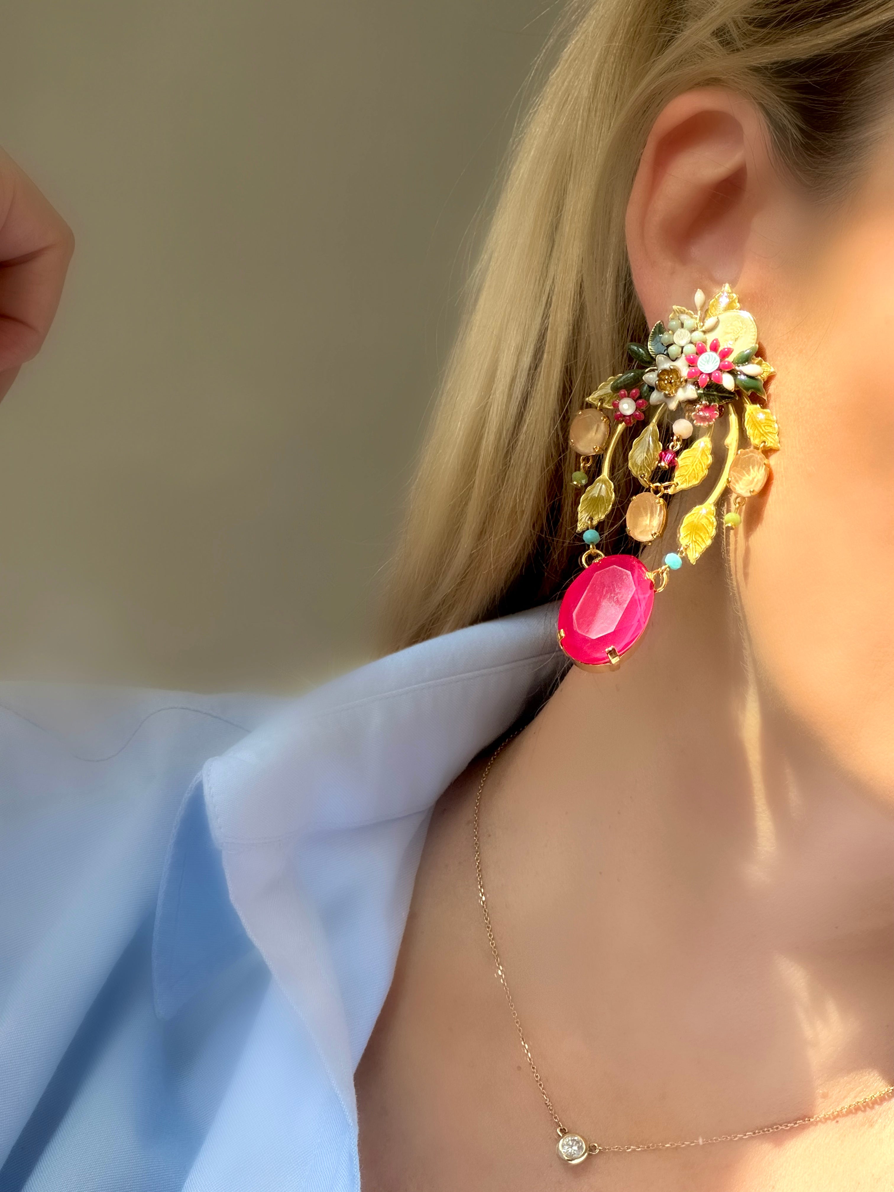 Le Marshand®  -  Joyería en plata 925, chapado en Oro 24K - Pendientes Pink Crew - Diseños propios - Brazaletes, pulseras, collares y pendientes - Joyería online - Mallorca