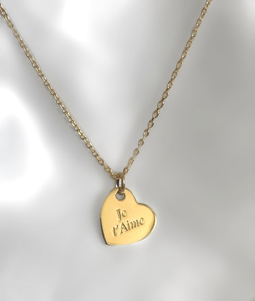 Le Marshand®  -  Joyería en plata 925, chapado en Oro 24K - Collar Je t´Aime (Oro) - Diseños propios - Brazaletes, pulseras, collares y pendientes - Joyería online - Mallorca