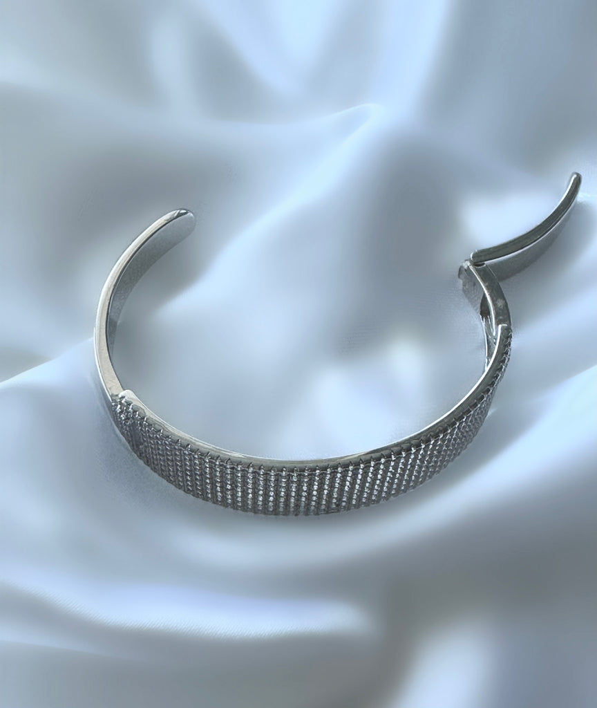 Le Marshand®  -  Joyería en plata 925, chapado en Oro 24K - Brazalete Full Pavé (Plata 925) - Diseños propios - Brazaletes, pulseras, collares y pendientes - Joyería online - Mallorca