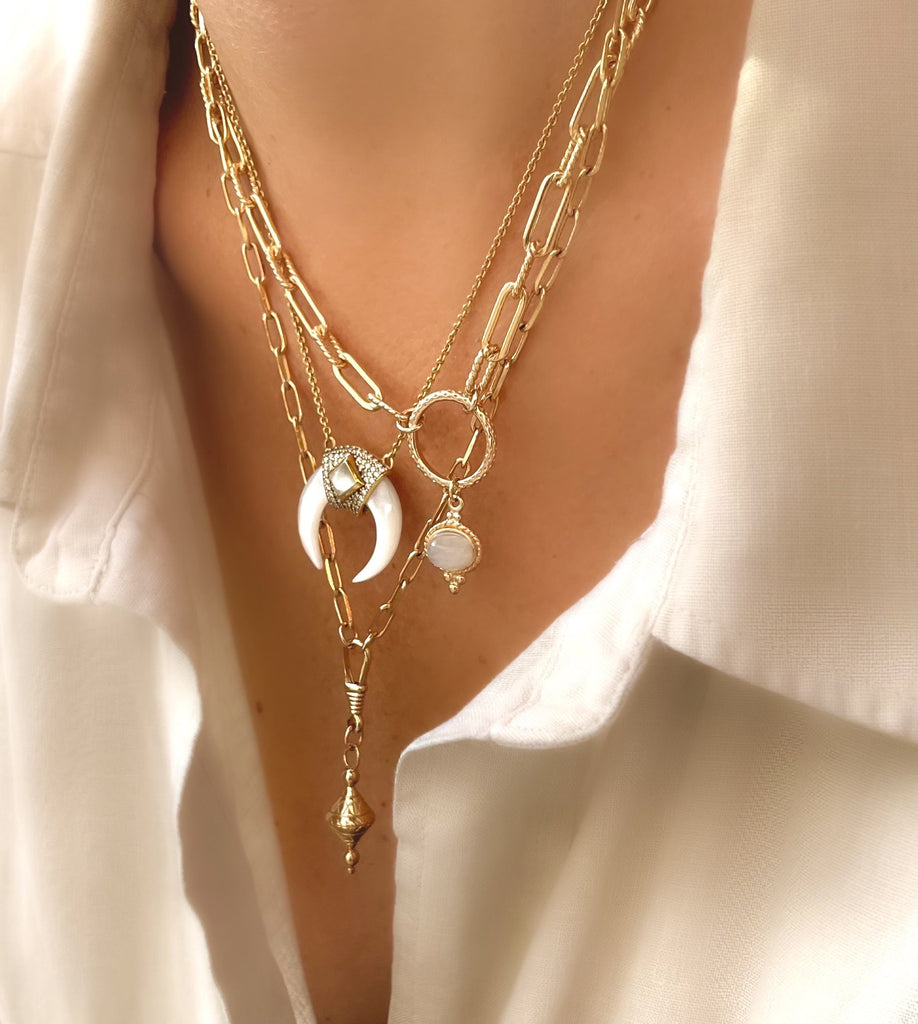 Le Marshand®  -  Joyería en plata 925, chapado en Oro 24K - Collar Cono Tibet Allure - Diseños propios - Brazaletes, pulseras, collares y pendientes - Joyería online - Mallorca