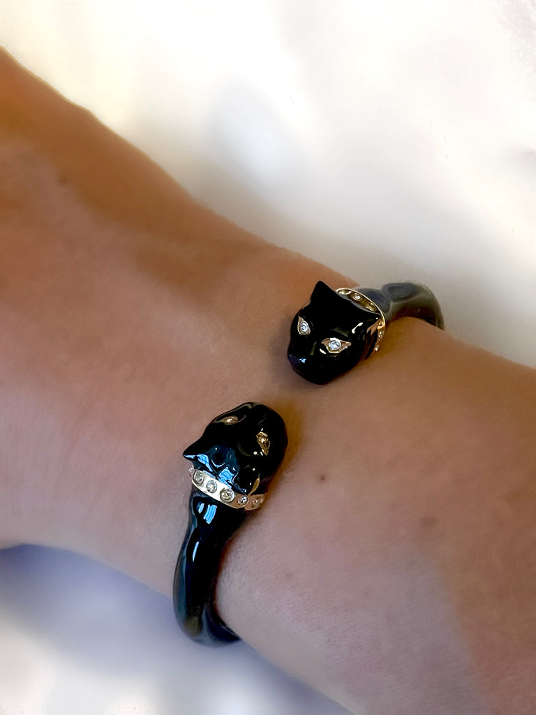 Le Marshand®  -  Joyería en plata 925, chapado en Oro 24K - Brazalete Animal Panther Total Black - Diseños propios - Brazaletes, pulseras, collares y pendientes - Joyería online - Mallorca