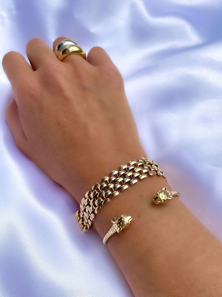 Le Marshand®  -  Joyería en plata 925, chapado en Oro 24K - Brazalete Gran Leoni - Diseños propios - Brazaletes, pulseras, collares y pendientes - Joyería online - Mallorca