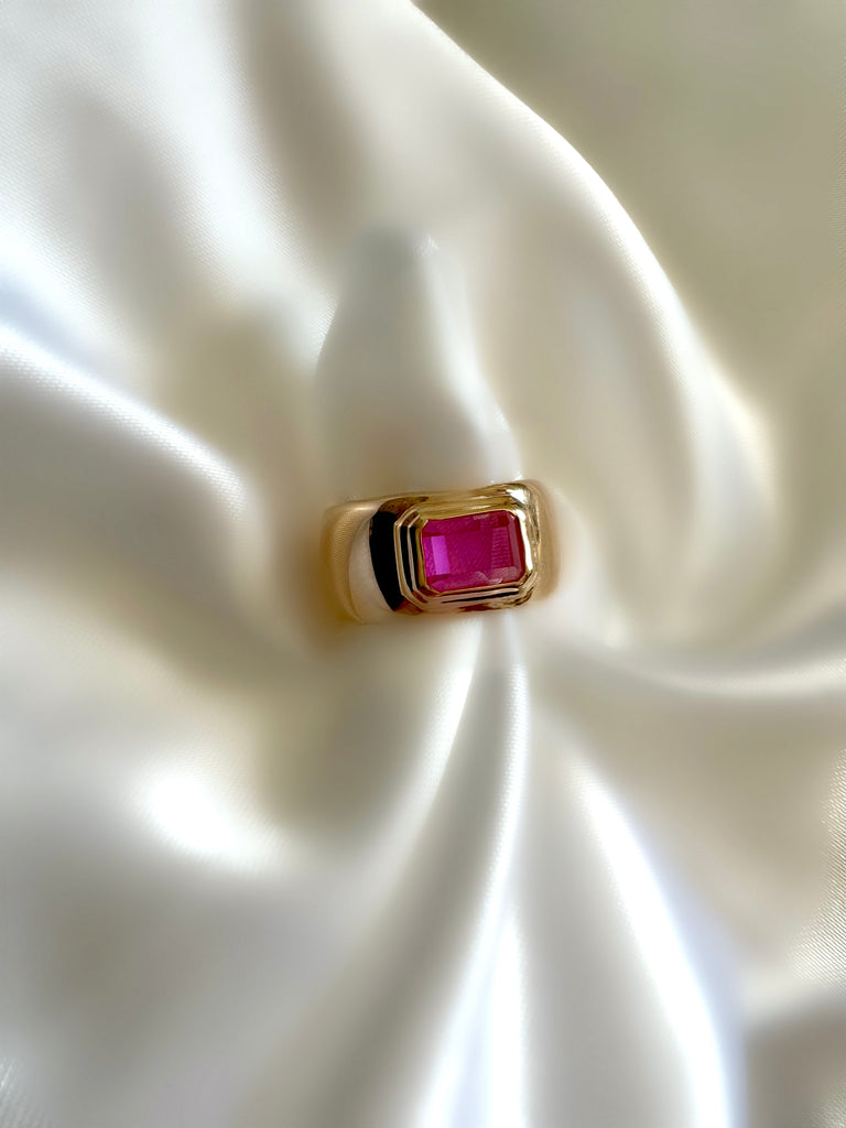 Le Marshand®  -  Joyería en plata 925, chapado en Oro 24K - Anillo Queen Pink - Diseños propios - Brazaletes, pulseras, collares y pendientes - Joyería online - Mallorca
