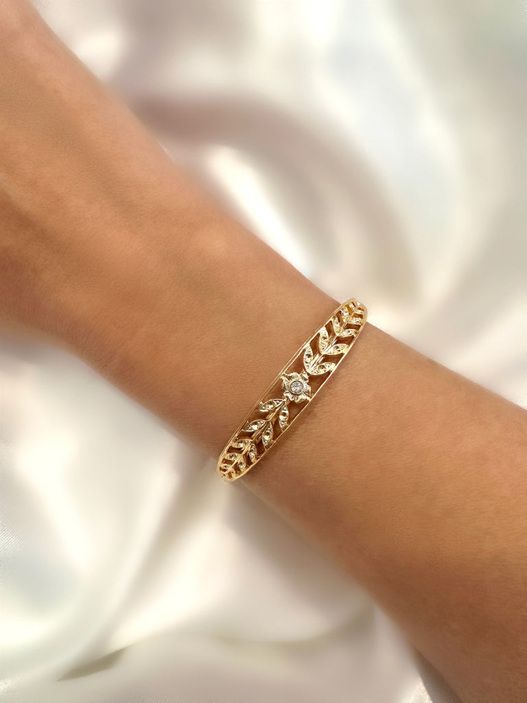 Le Marshand®  -  Joyería en plata 925, chapado en Oro 24K - Brazalete Ravello Floral - Diseños propios - Brazaletes, pulseras, collares y pendientes - Joyería online - Mallorca