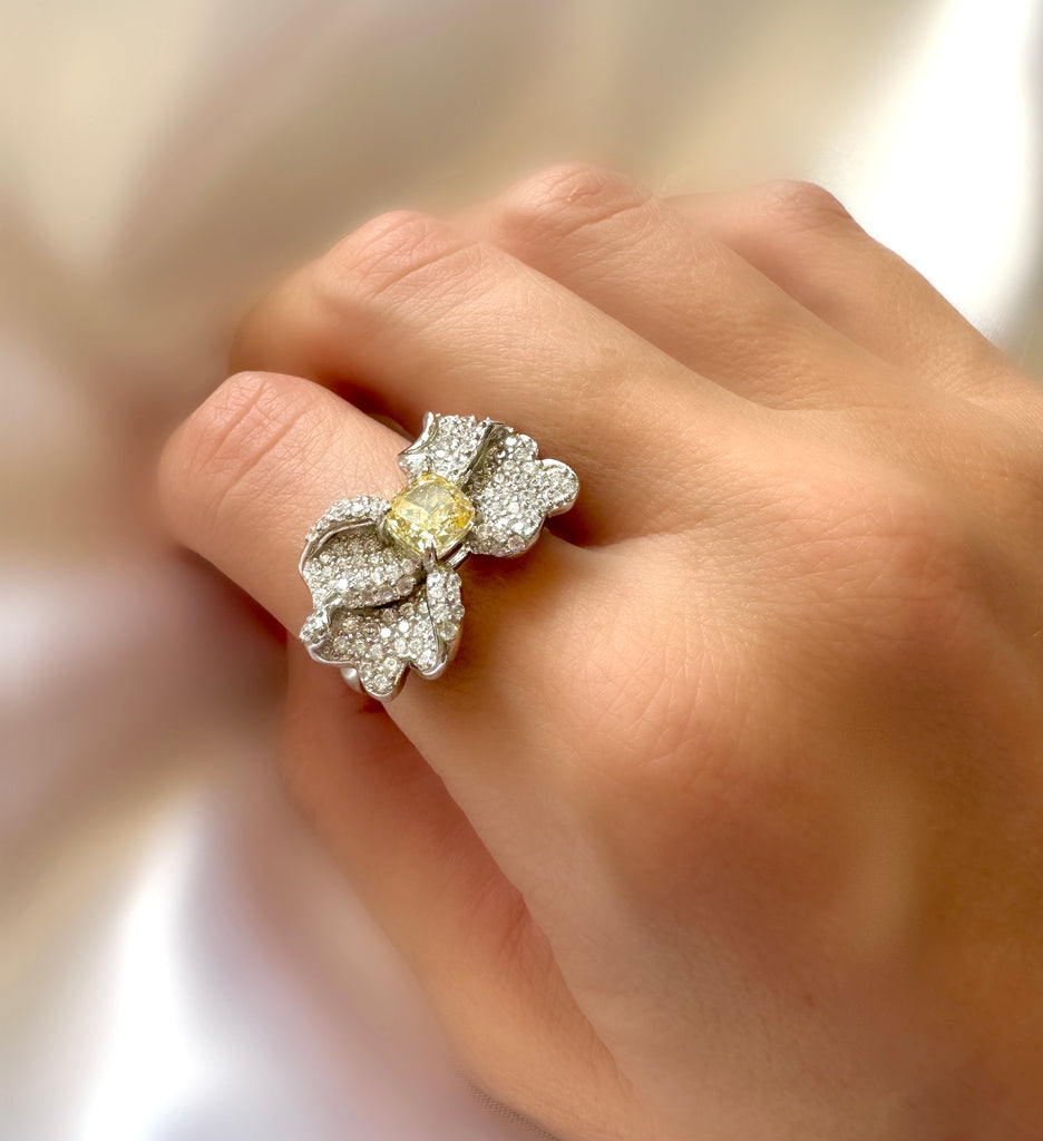 Le Marshand®  -  Joyería en plata 925, chapado en Oro 24K - Anillo Lazo Pavé (Plata) Citrino - Diseños propios - Brazaletes, pulseras, collares y pendientes - Joyería online - Mallorca