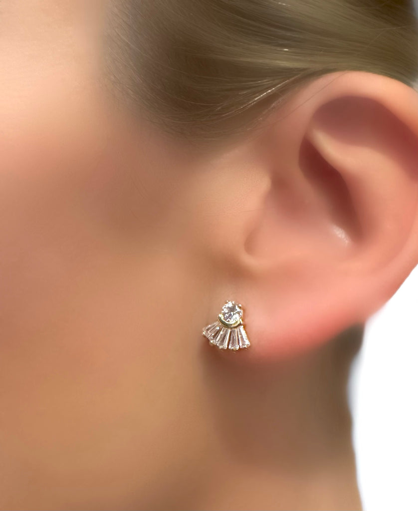 Le Marshand®  -  Joyería en plata 925, chapado en Oro 24K - Pendientes Solitario Abanico - Diseños propios - Brazaletes, pulseras, collares y pendientes - Joyería online - Mallorca