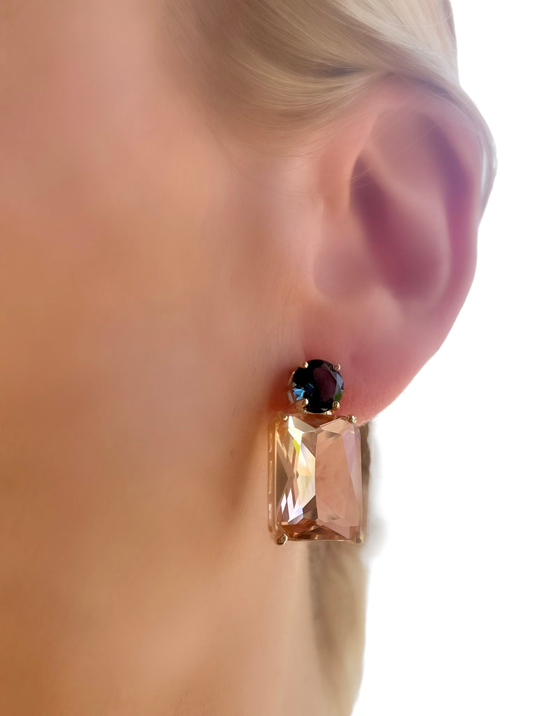 Le Marshand®  -  Joyería en plata 925, chapado en Oro 24K - Pendientes Candy Azul y Rosa pálido - Diseños propios - Brazaletes, pulseras, collares y pendientes - Joyería online - Mallorca