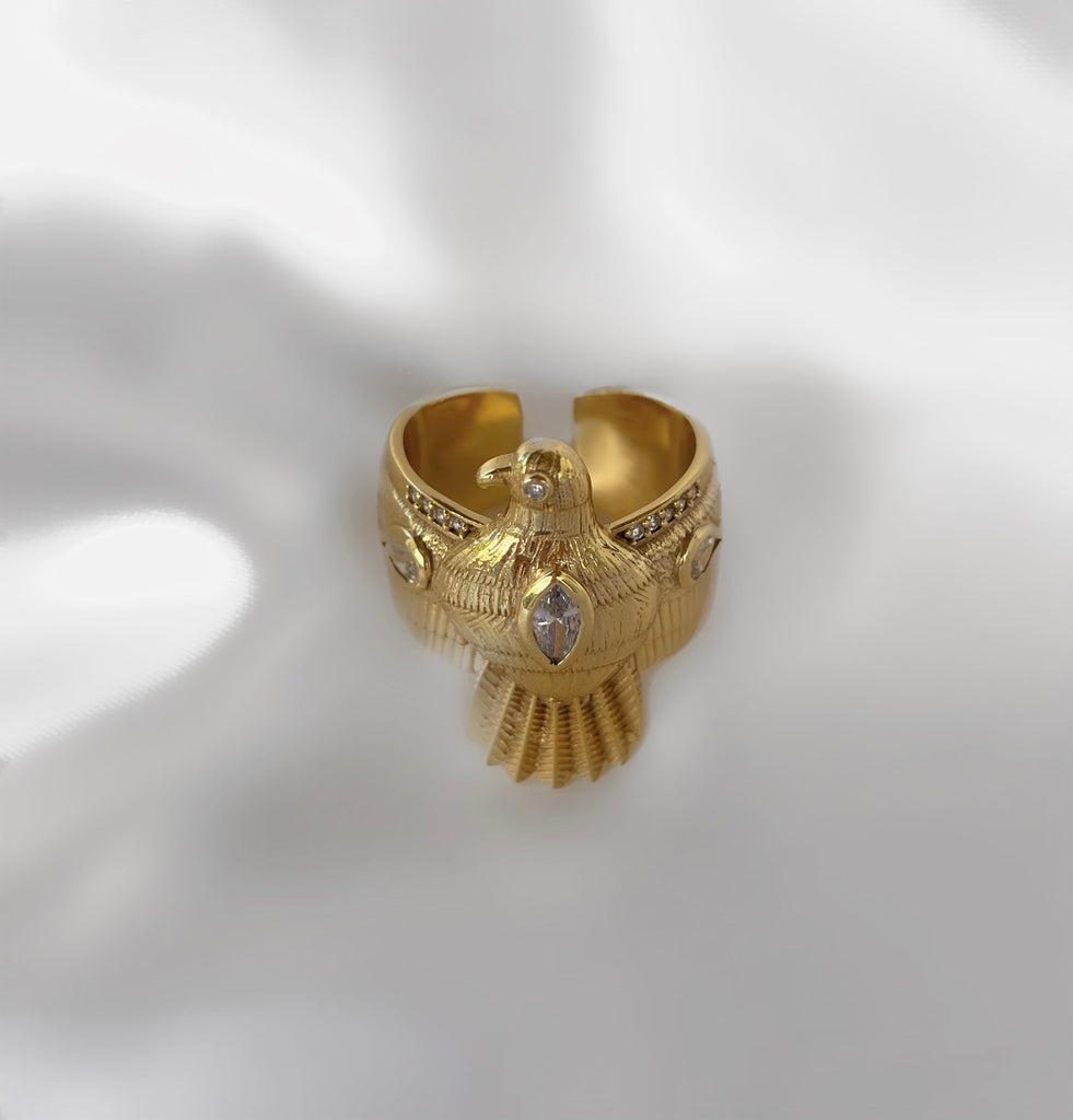 Le Marshand®  -  Joyería en plata 925, chapado en Oro 24K - Anillo Circ Aguila - Diseños propios - Brazaletes, pulseras, collares y pendientes - Joyería online - Mallorca