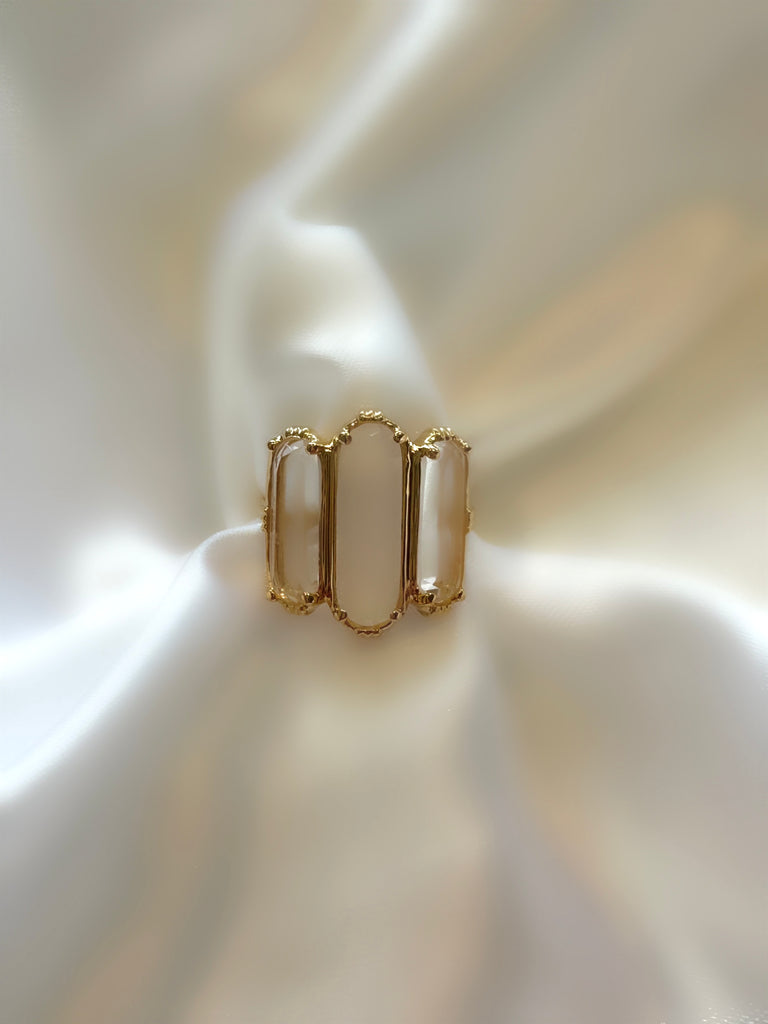 Le Marshand®  -  Joyería en plata 925, chapado en Oro 24K - Anillo Boheme barras (Cuarzo) - Diseños propios - Brazaletes, pulseras, collares y pendientes - Joyería online - Mallorca