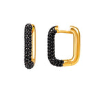 Le Marshand®  -  Joyería en plata 925, chapado en Oro 24K - Arito Lux Q Negro - Diseños propios - Brazaletes, pulseras, collares y pendientes - Joyería online - Mallorca