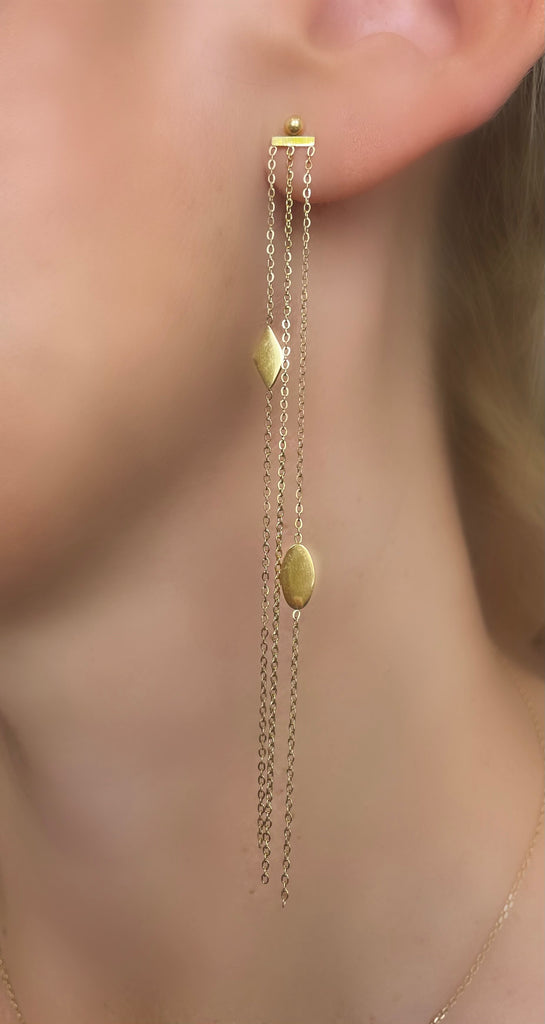 Le Marshand®  -  Joyería en plata 925, chapado en Oro 24K - Pendientes Longe Ovalo Rombo - Diseños propios - Brazaletes, pulseras, collares y pendientes - Joyería online - Mallorca