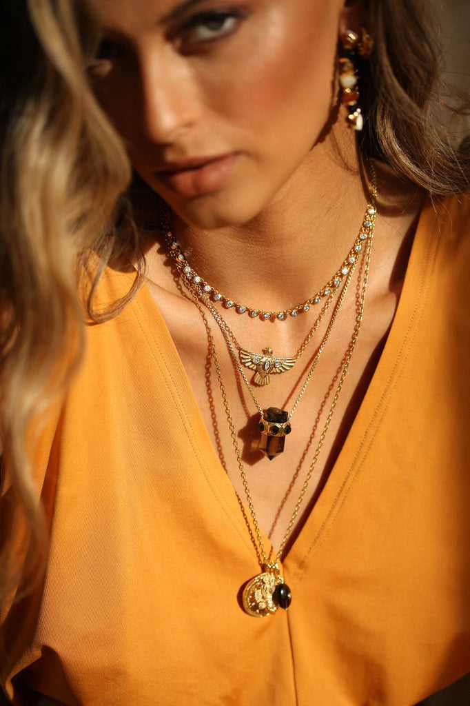 Le Marshand®  -  Joyería en plata 925, chapado en Oro 24K - Collar Smoke Quartz - Diseños propios - Brazaletes, pulseras, collares y pendientes - Joyería online - Mallorca