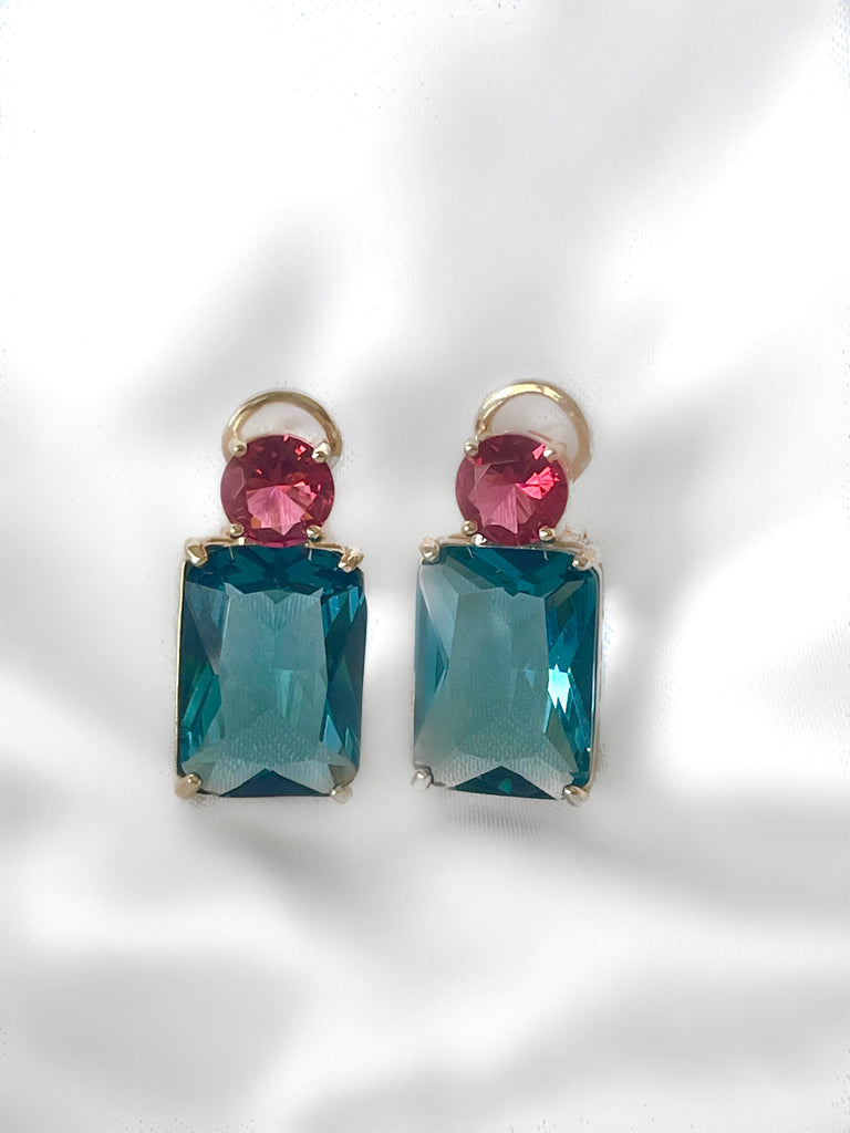 Le Marshand®  -  Joyería en plata 925, chapado en Oro 24K - Pendientes Candy Fucsia y Azul - Diseños propios - Brazaletes, pulseras, collares y pendientes - Joyería online - Mallorca