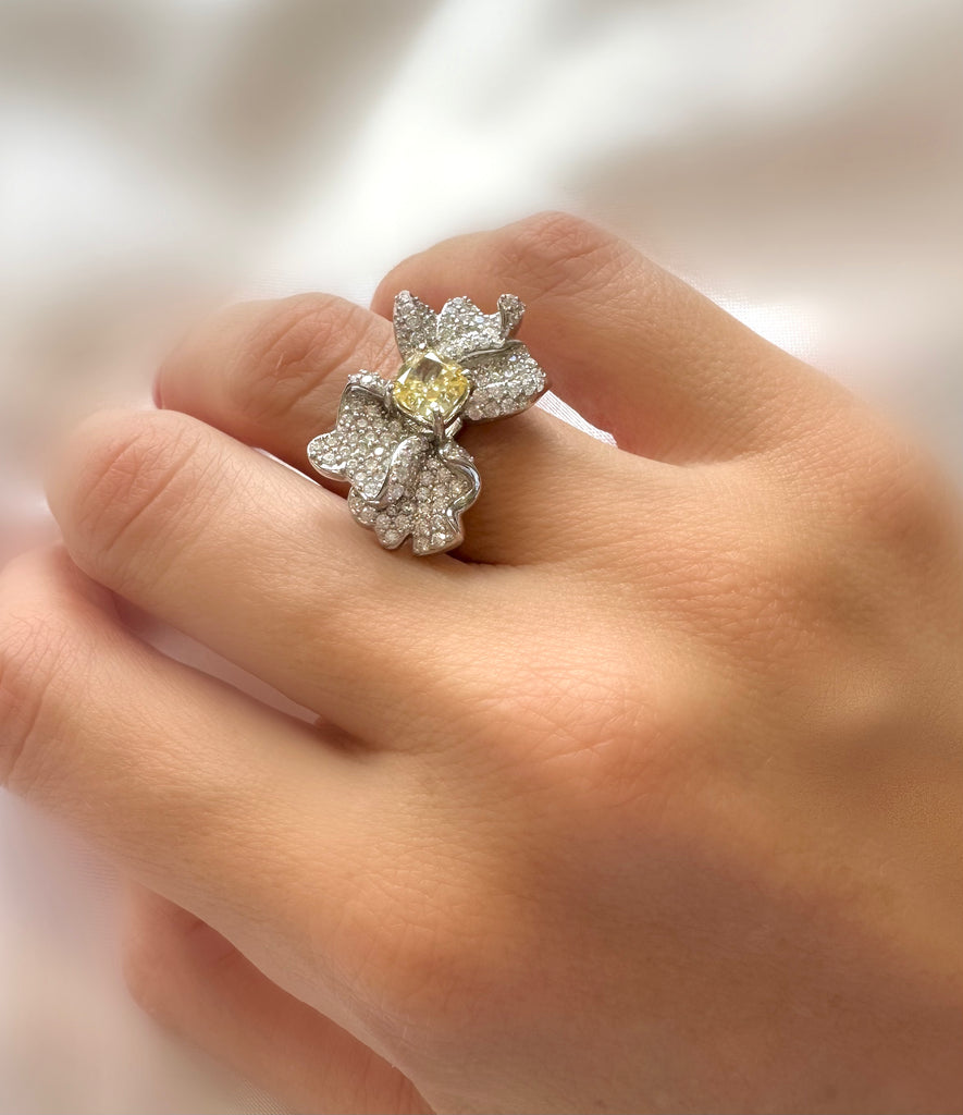 Le Marshand®  -  Joyería en plata 925, chapado en Oro 24K - Anillo Lazo Pavé (Plata) Citrino - Diseños propios - Brazaletes, pulseras, collares y pendientes - Joyería online - Mallorca