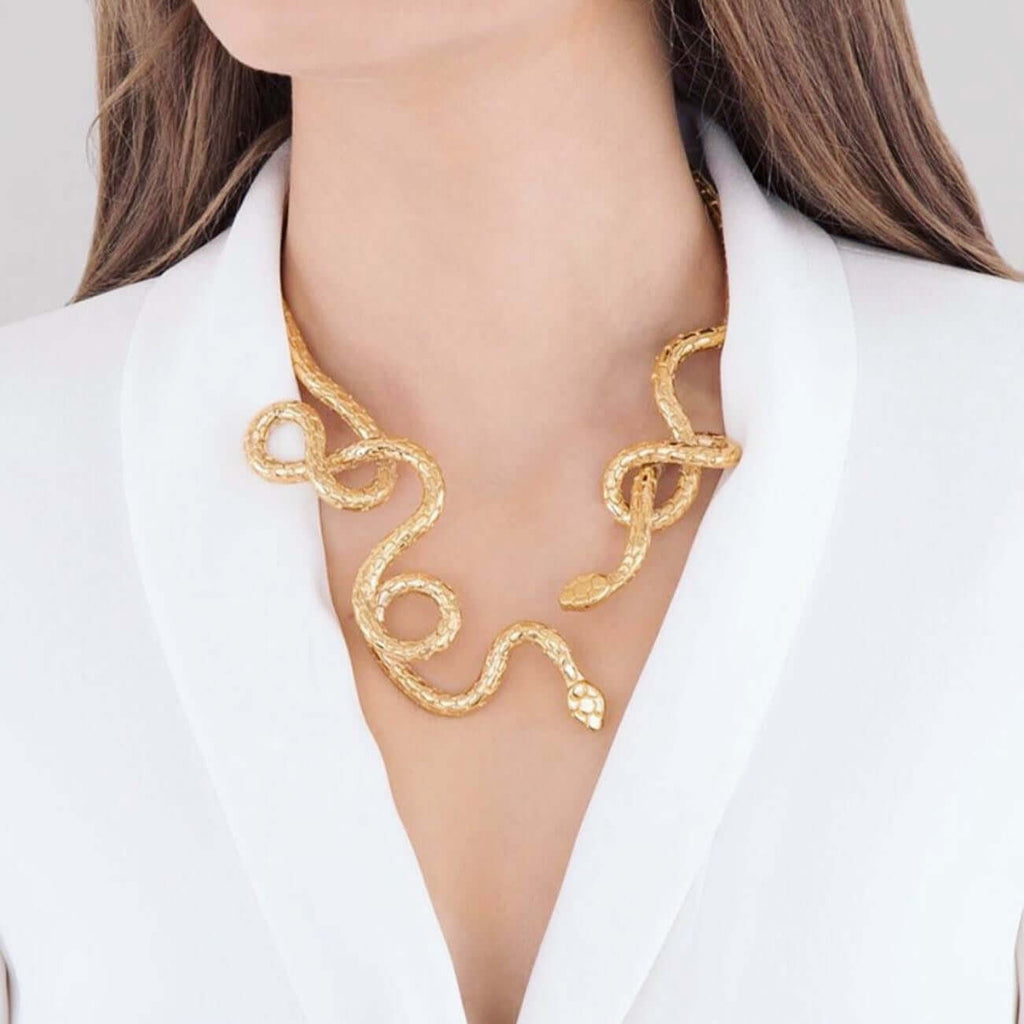 Le Marshand®  -  Joyería en plata 925, chapado en Oro 24K - Collar Rígido Serpiente - Diseños propios - Brazaletes, pulseras, collares y pendientes - Joyería online - Mallorca