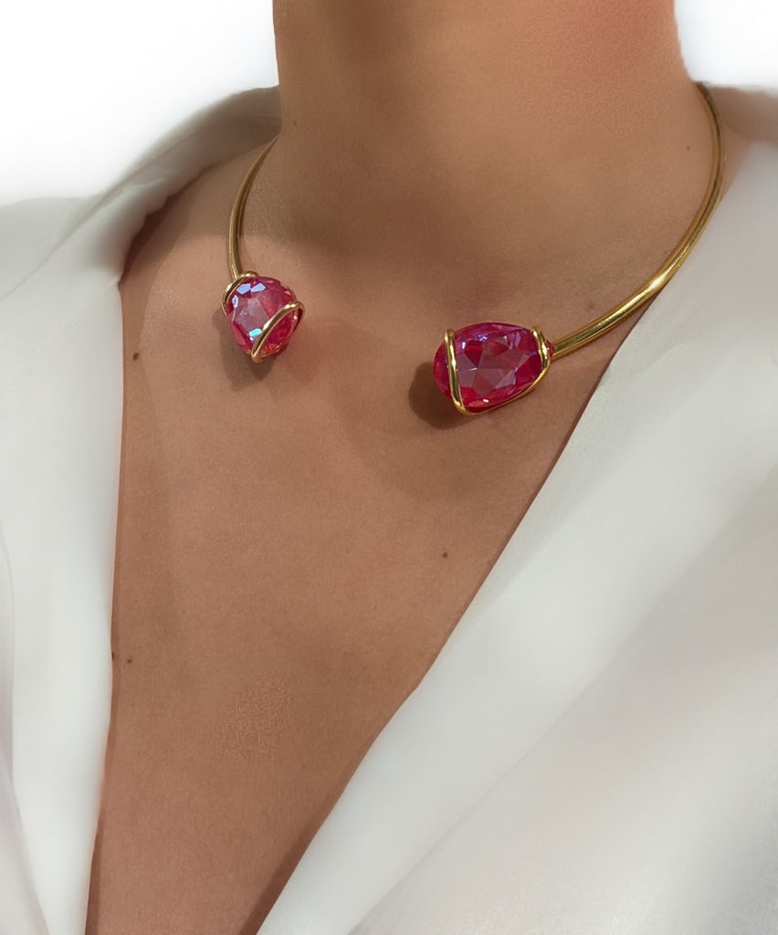 Le Marshand®  -  Joyería en plata 925, chapado en Oro 24K - Collar Cocktail 2 Rosas - Diseños propios - Brazaletes, pulseras, collares y pendientes - Joyería online - Mallorca