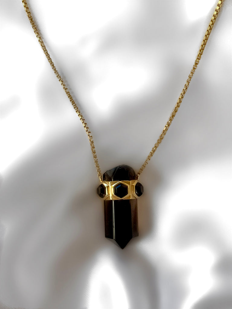 Le Marshand®  -  Joyería en plata 925, chapado en Oro 24K - Collar Smoke Quartz - Diseños propios - Brazaletes, pulseras, collares y pendientes - Joyería online - Mallorca