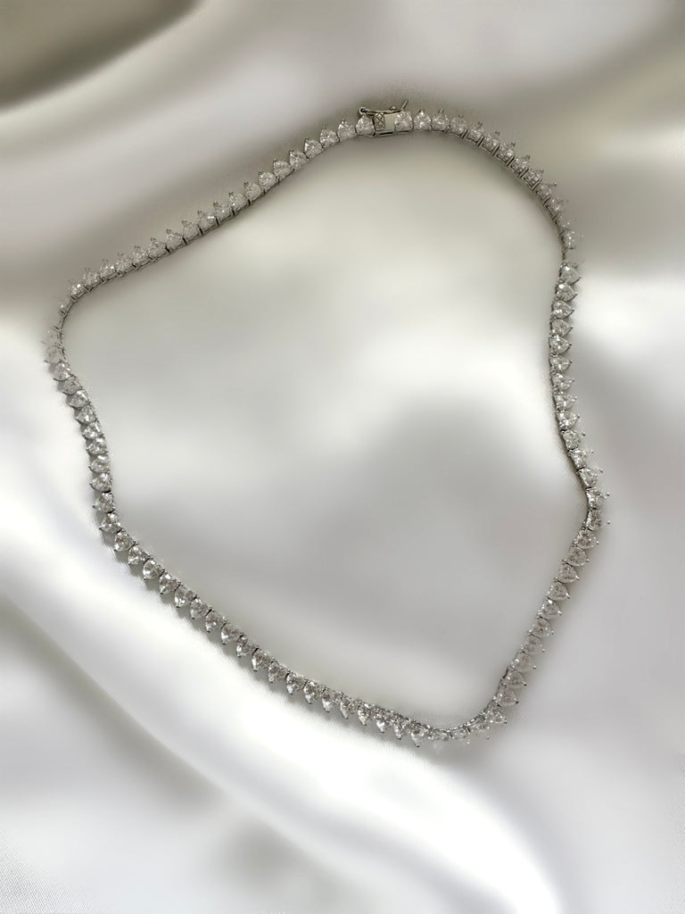 Le Marshand®  -  Joyería en plata 925, chapado en Oro 24K - Collar Riviere Corazón (Plata 925) - Diseños propios - Brazaletes, pulseras, collares y pendientes - Joyería online - Mallorca