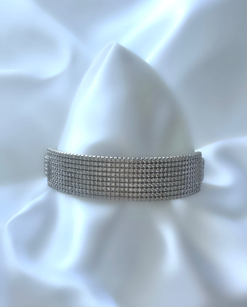 Le Marshand®  -  Joyería en plata 925, chapado en Oro 24K - Brazalete Full Pavé (Plata 925) - Diseños propios - Brazaletes, pulseras, collares y pendientes - Joyería online - Mallorca