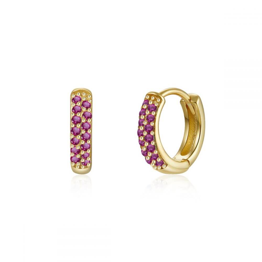 Le Marshand®  -  Joyería en plata 925, chapado en Oro 24K - Arito Round Rosa - Diseños propios - Brazaletes, pulseras, collares y pendientes - Joyería online - Mallorca